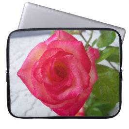 Neopren-Computerärmel mit rosa Rosa Laptopschutzhülle