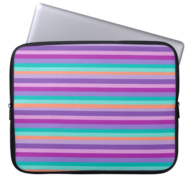 Neopren Laptop Schlauch 15" Lila Linien Laptopschutzhülle (Vorderseite)