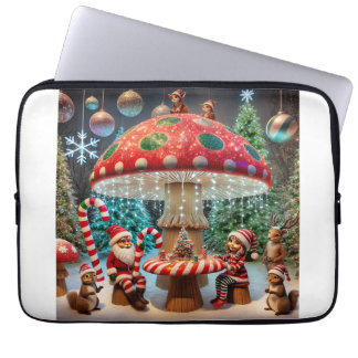 Neopren Laptop-Sieb: Weihnachts-Pilzdesign Laptopschutzhülle