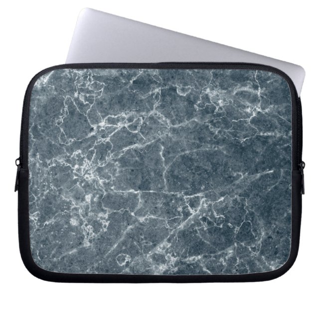 Neopren, schwarzer Marmor, 10 cm großer Laptop-Sie Laptopschutzhülle (Vorderseite)