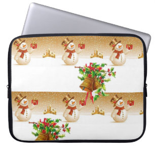 Neopren Weihnachten Laptop-Sieb 15 Zoll, Schneeman Laptopschutzhülle
