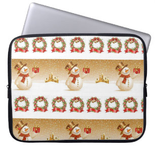 Neopren Weihnachten Laptop-Sieb 15 Zoll, Schneeman Laptopschutzhülle