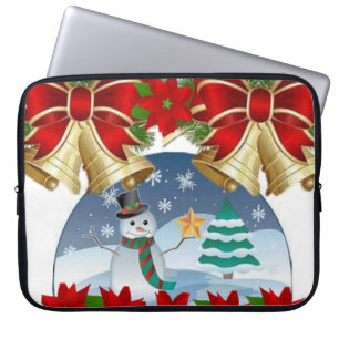 Neopren Weihnachten Laptop-Sieb 15 Zoll, Schneeman Laptopschutzhülle