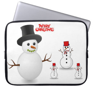 Neopren Weihnachten Laptop-Sieb 15 Zoll, Schneeman Laptopschutzhülle