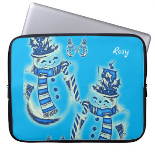 Neopren Weihnachten Laptop-Sieb 15 Zoll, Schneeman Laptopschutzhülle