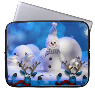 Neopren Weihnachten Laptop-Sieb 15 Zoll, Schneeman Laptopschutzhülle