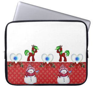 Neopren Weihnachten Laptop-Sieb 15 Zoll, Schneeman Laptopschutzhülle