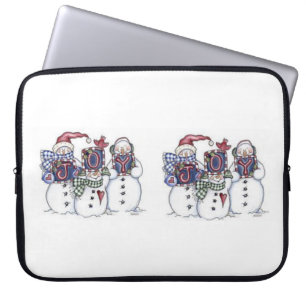 Neopren Weihnachten Laptop-Sieb 15 Zoll, Schneeman Laptopschutzhülle