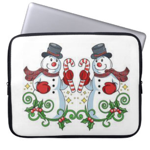 Neopren Weihnachten Laptop-Sieb 15 Zoll, Schneeman Laptopschutzhülle