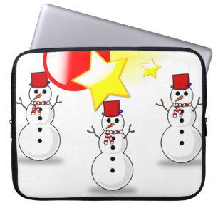 Neopren Weihnachten Laptop-Sieb 15 Zoll, Schneeman Laptopschutzhülle