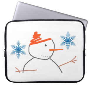 Neopren Weihnachten Laptop-Sieb 15 Zoll, Schneeman Laptopschutzhülle