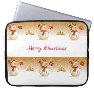 Neopren Weihnachten Laptop-Sieb 15 Zoll, Schneeman Laptopschutzhülle