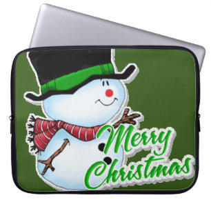 Neopren Weihnachten Laptop-Sieb 15 Zoll, Schneeman Laptopschutzhülle