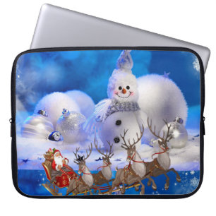 Neopren-Weihnachts-Laptop-Hülle 15 Zoll, Santa Laptopschutzhülle