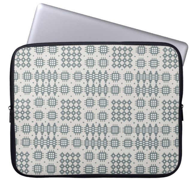 Neoprene Laptop Sleeve Welsh Tapestry Pattern Grey (Vorderseite)