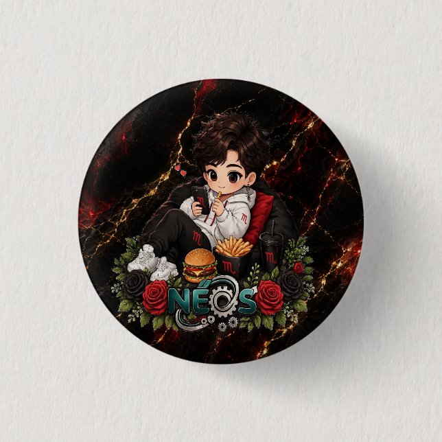Neos Kawaii Sternzeichen Skorpion Button (Vorderseite)