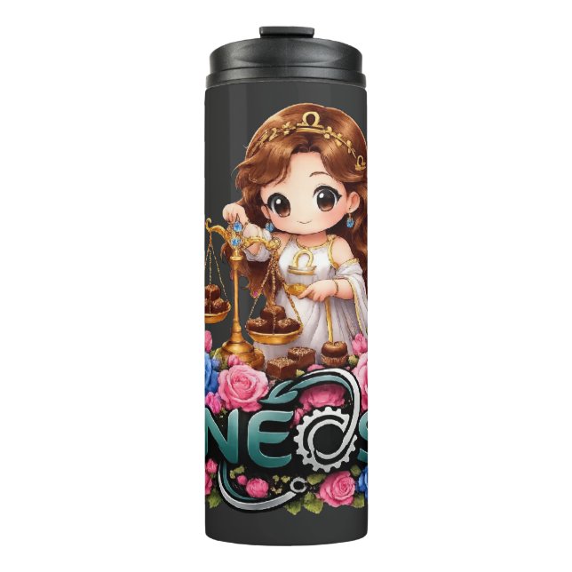 Neos Kawaii Sternzeichen Waage Thermosbecher (Vorderseite)