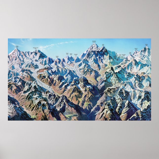 "Nepal: 1963/heute - Mount Everest Region Panorama Poster (Vorne)