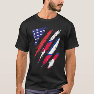 Nepal Amerikanische Gewachsene Flagge USA Patriot T-Shirt