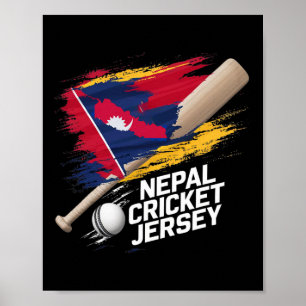 Nepal Cricket Trikot Cricket Flagge von Nepal 4 Poster