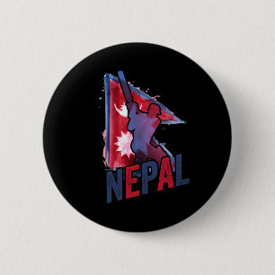 Nepal Cricket Trikot Nepali Flagge Unterstützer Cr Button
