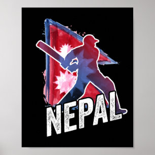 Nepal Cricket Trikot Nepali Flagge Unterstützer Cr Poster