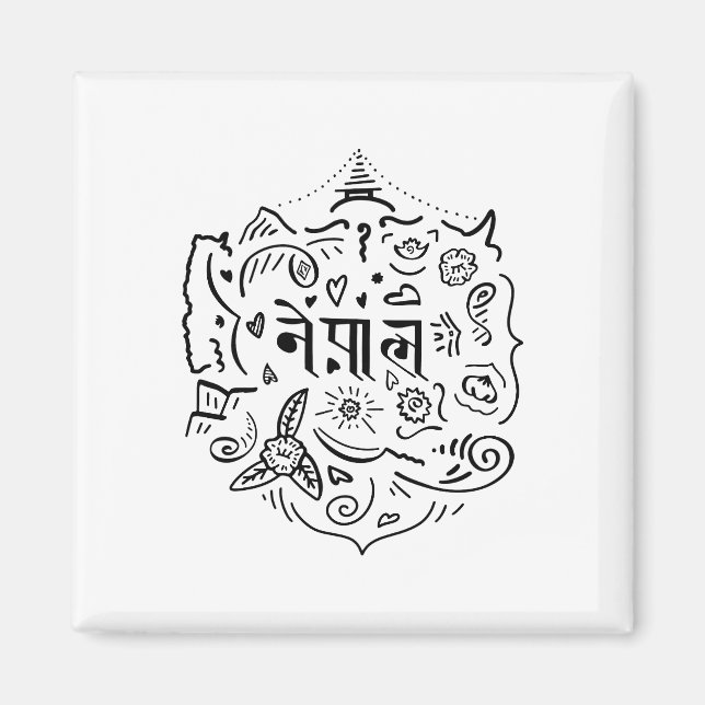 Nepal-Doodle  Magnet (Vorne)