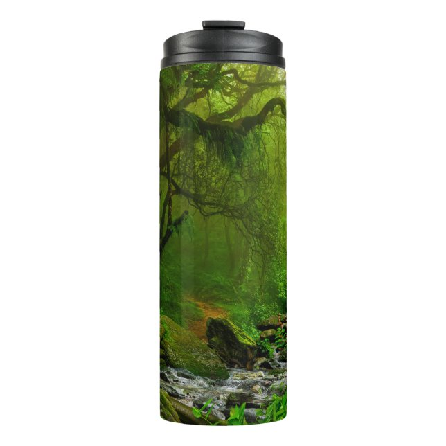 Nepal-Dschungel mit Flussdschungel, Wald, Boden, F Thermosbecher (Vorderseite)