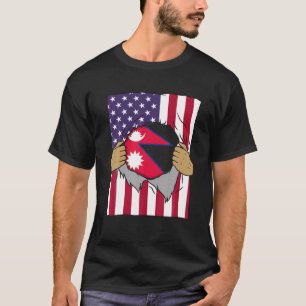 Nepal Flag Blut in mir Zuhause Pride Nepalese Ame T-Shirt