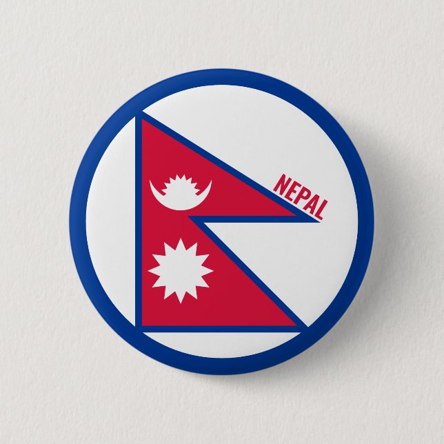 Nepal Flag Inschrift Rot-Blau-weiße Jungtiere Button (Vorderseite)