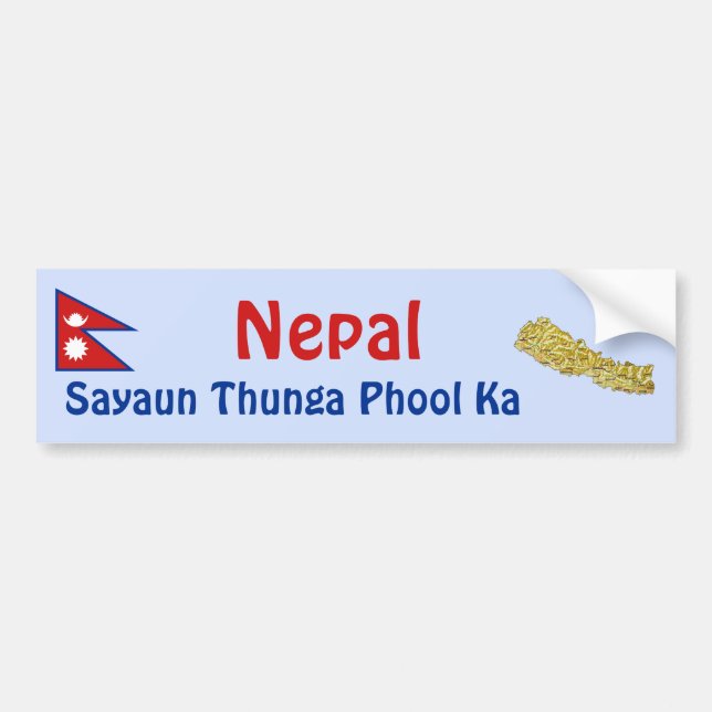 Nepal Flag + Karte Autoaufkleber (Vorne)