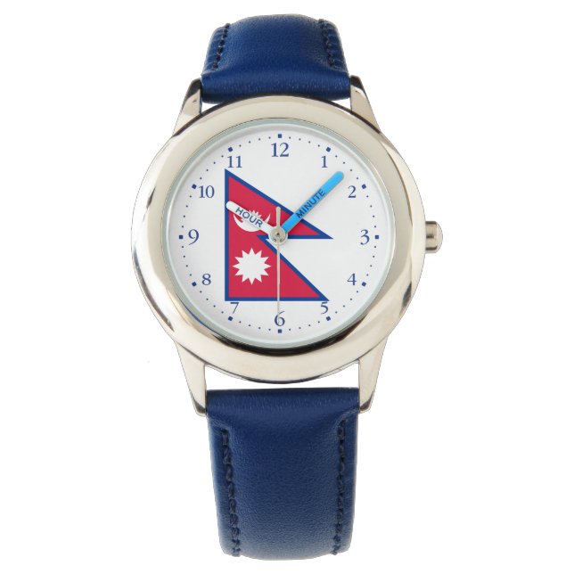 Nepal-Flagge Armbanduhr (Vorderseite)