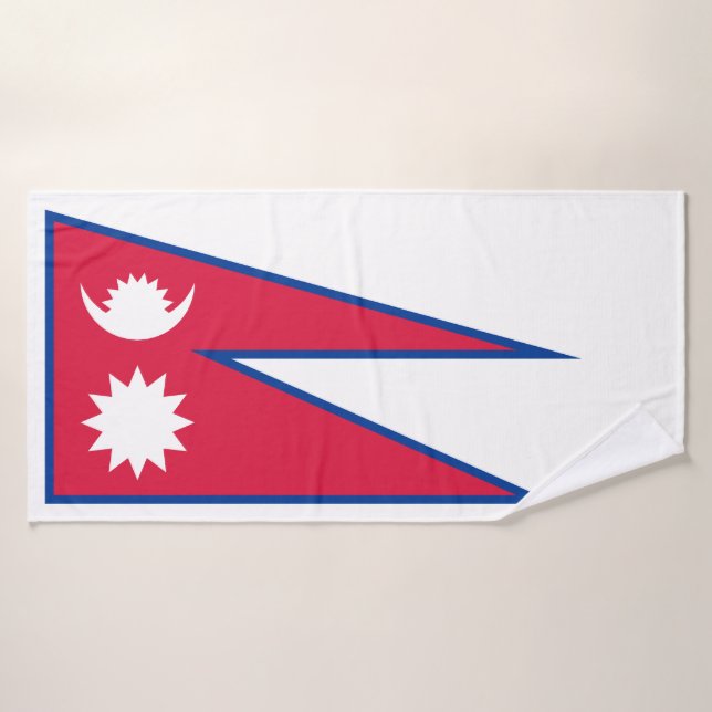 Nepal-Flagge Badhandtuch Set (Badehandtuch)
