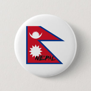 Nepal-Flagge Button