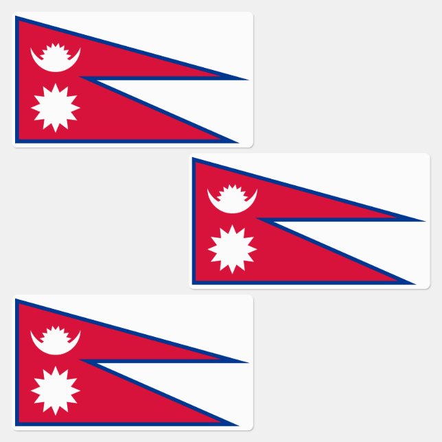 Nepal-Flagge Etiketten (Gruppe)