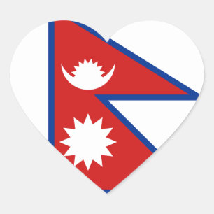 Nepal-Flagge-Herz-Aufkleber Herz-Aufkleber