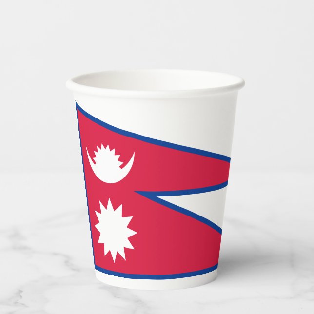 Nepal-Flagge Pappbecher (Vorderseite)