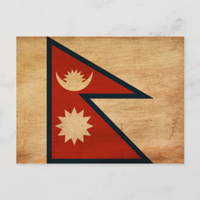 Nepal-Flagge Postkarte (Vorderseite)
