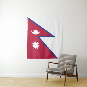 Nepal-Flagge Wandteppich