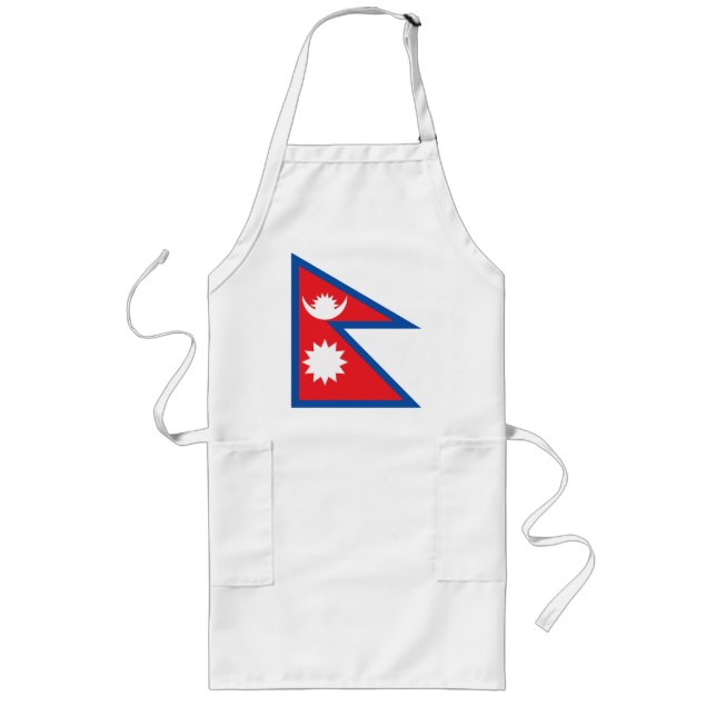 Nepal-Flaggen-Schürze Lange Schürze (Vorne)