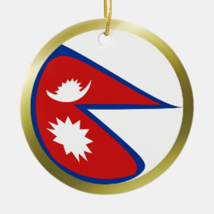 Nepal-Flaggen-Verzierung Keramik Ornament