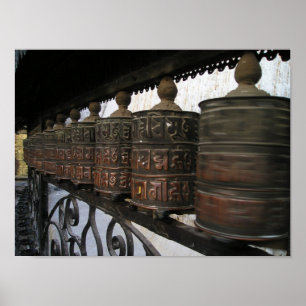 Nepal-Gebetsräder Poster