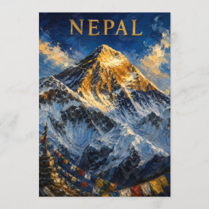 Nepal: Golden Sunrise Mount Everest Art Souvenir