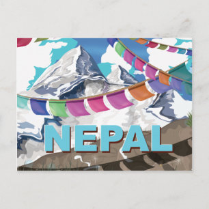 Nepal Himalaja Gebetsflaggen Reiseplakat Postkarte