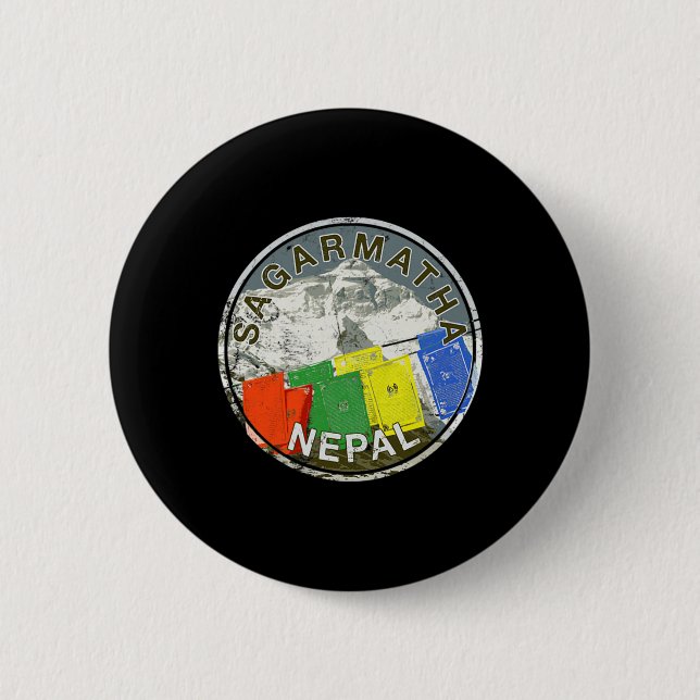 Nepal Mount Everest Sagarmatha Bergsteigen T Button (Vorderseite)
