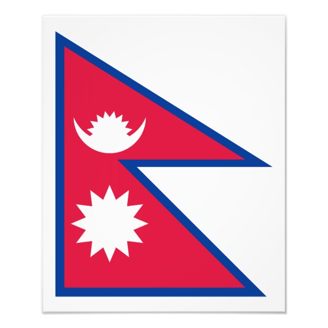 Nepal - nepalesische Flagge Fotodruck (Vorne)