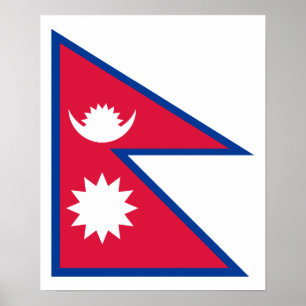 Nepal - Nepali-Flagge Poster