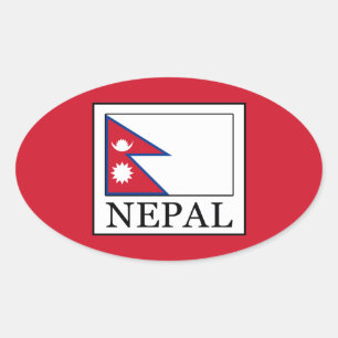 Nepal Ovaler Aufkleber