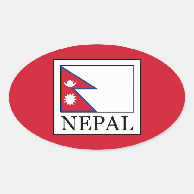 Nepal Ovaler Aufkleber (Vorderseite)