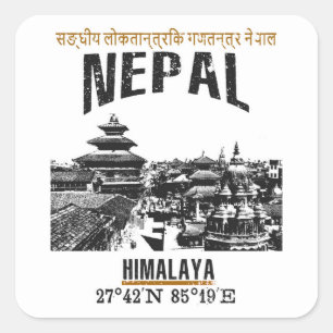 Nepal Quadratischer Aufkleber